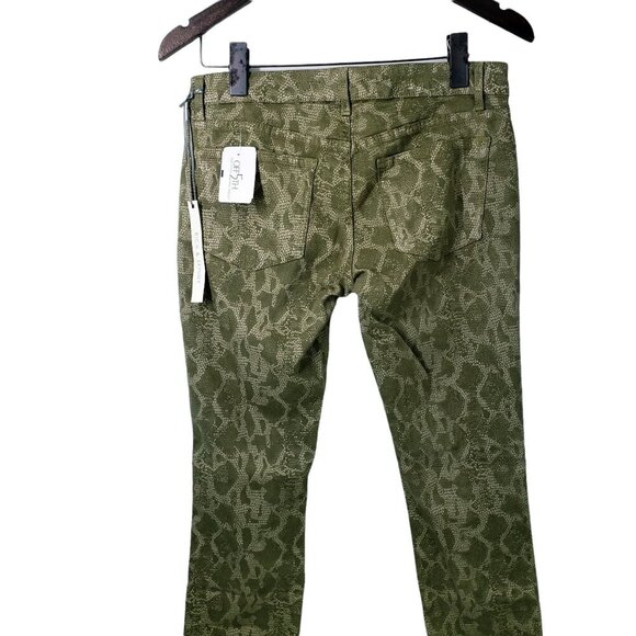 NEW RICH & SKINNY Legacy Snakeskin Jeans Olive Green Women's Size 28 - Picture 4 of 11